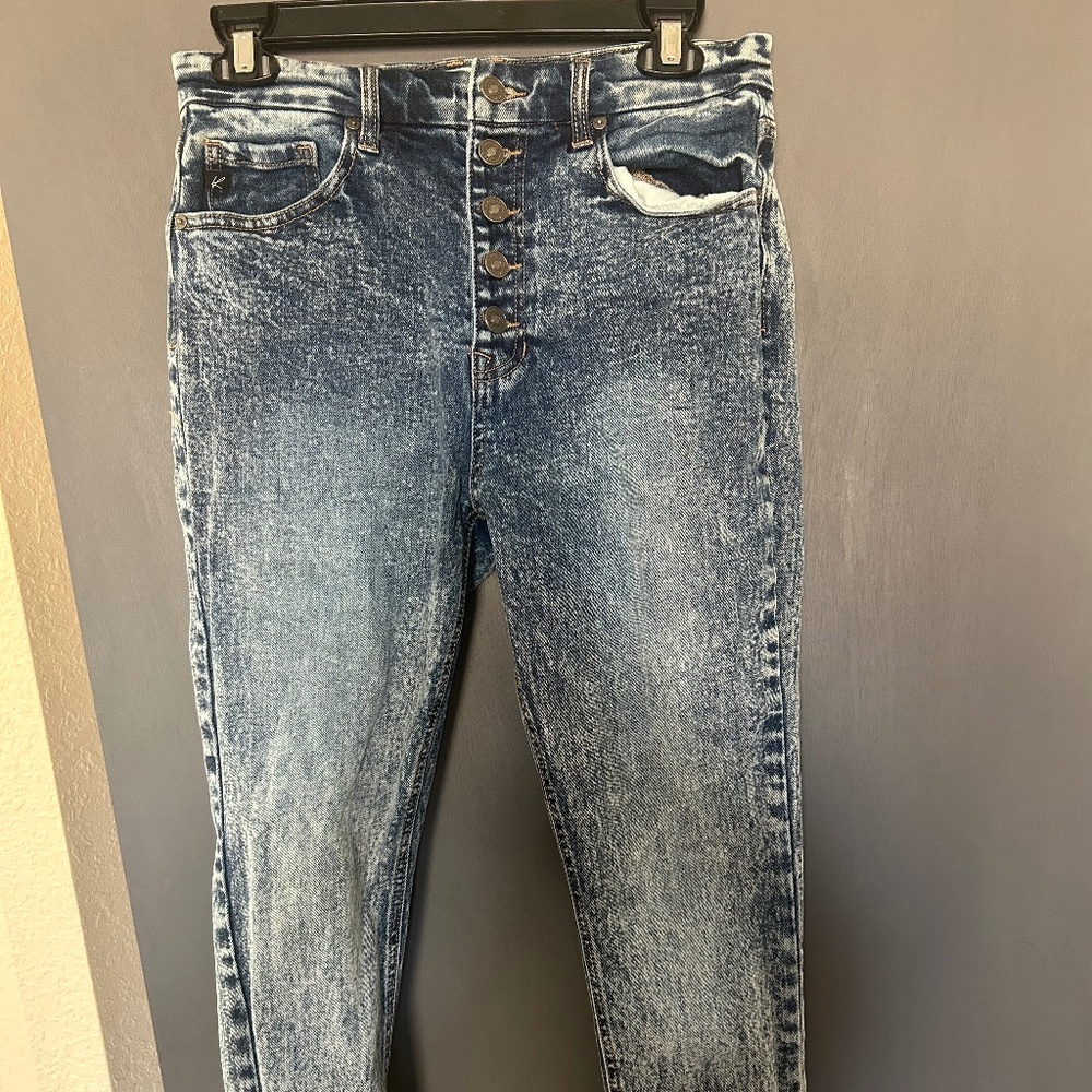 Straight Leg Acid Wash Jeans